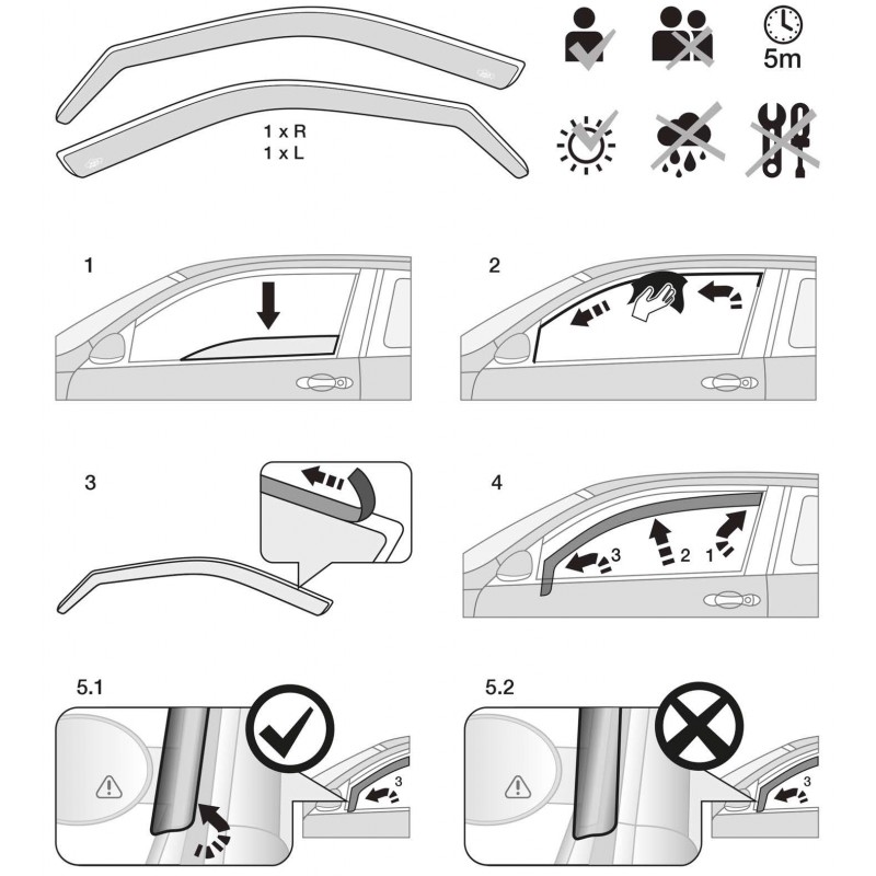 Kit tergicristalli Fiat Punto Evo 3 posti (2009 - 2012) - Neovision®